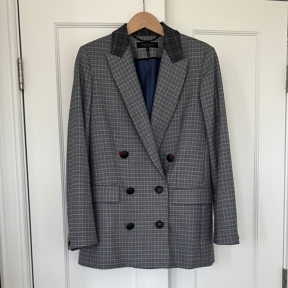 Rag & Bone Plaid Double-Breasted Blazer